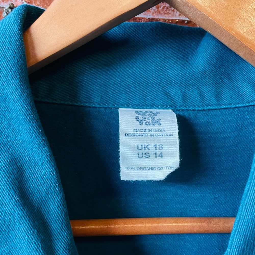 Lucy & Yak Ragan Cotton Jumpsuit in teal size 14 (UK 18) - Picture 4 of 5